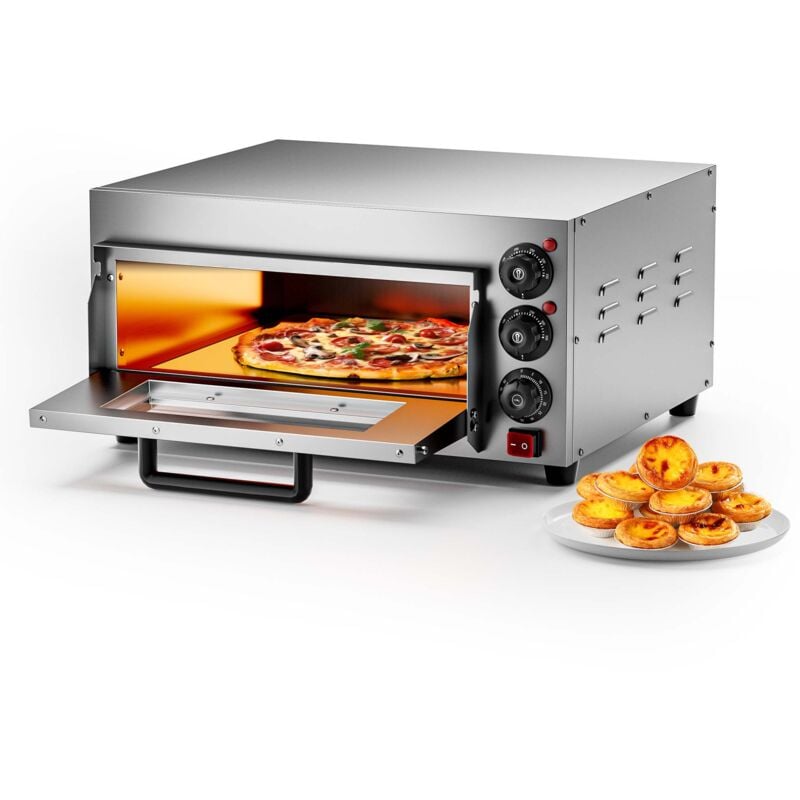 Pizza-Backofen 2000W mit Cordierit Stein für Pizza wie aus dem Steinofen Pizzaofen Backofen Gastro