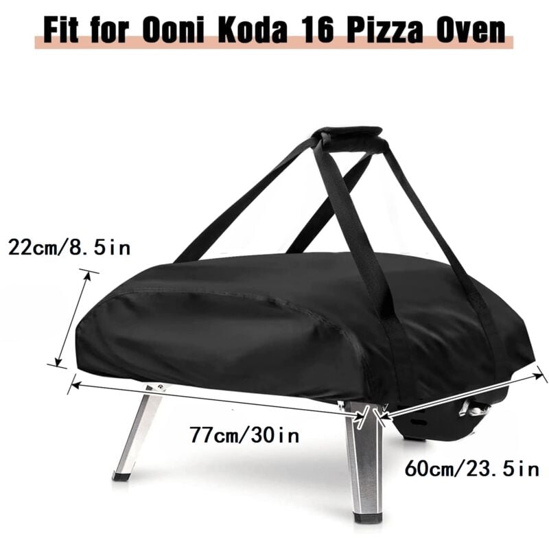 L&h-cfcahl - Pizzaofen-Abdeckung 77 x 60 x 22 cm für Ooni Koda 16, 420D Oxford-Gewebe, tragbar, wasserdicht, wetterfest, Outdoor-Pizzaofen-Zubehör,