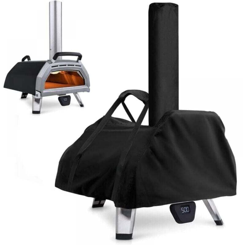 Pizzaofen-Abdeckung, wasserdichte, wetterfeste Tragetasche aus Oxford-Stoff für Pizzaöfen, Zubehör für Pizzaöfen, Schwarz, 83 x 52 x 34 cm