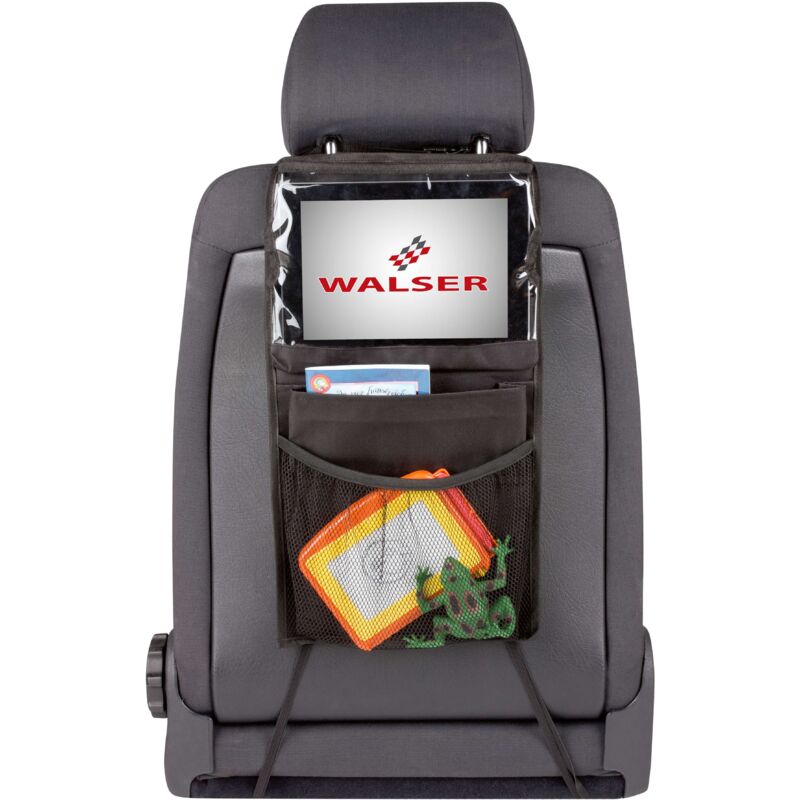 Walser - PKW-Rücksitztasche Midi mit Tablet-Halter, Auto-Organizer, Tablet-Halter-Auto schwarz