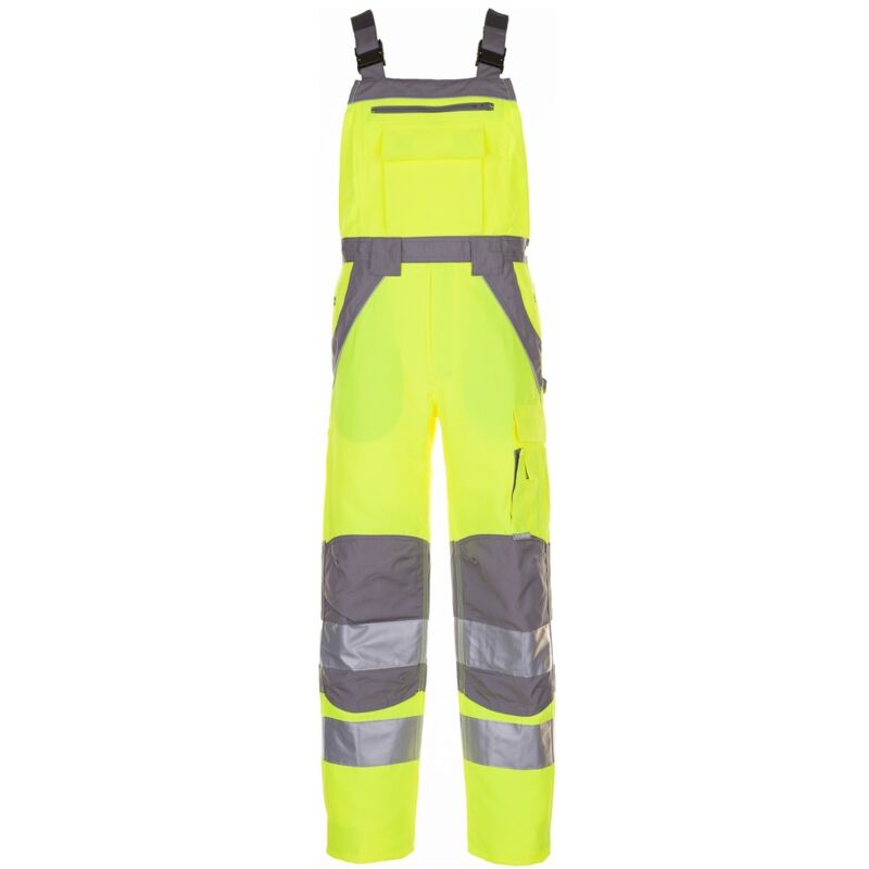 Plaline Warnschutz Latzhose gelb/zink, Gr. 52 - Planam