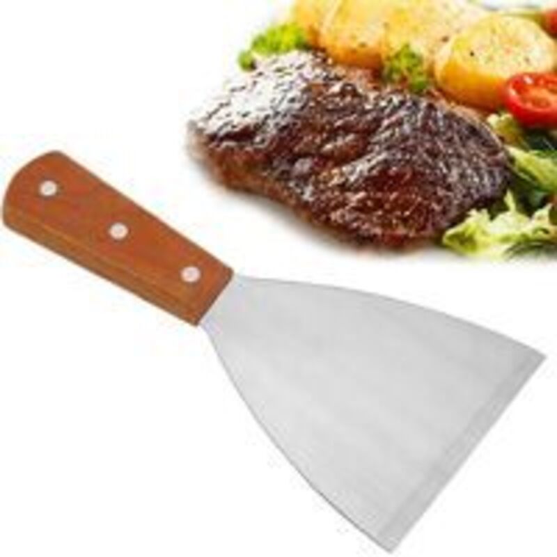 Plancha-Spatel, Crêpe-Spatel, Edelstahl-Grillpaddel, Grillspatel, Schaber/Grillspatel zum Grillen von Fleisch, Teppanyaki-Grills, Burgern und