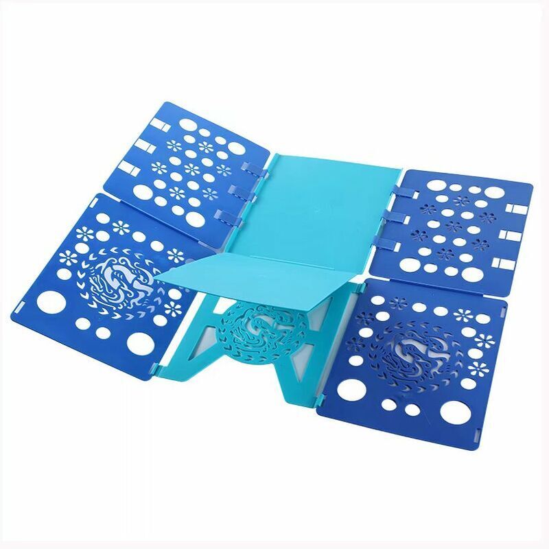 Wäschefaltbrett - Wäscheordner für Kinder und Erwachsene, Kleidung, Hemden, T-Shirts, Tee-Shirts, 58 x 68 cm (Blau & Blau),