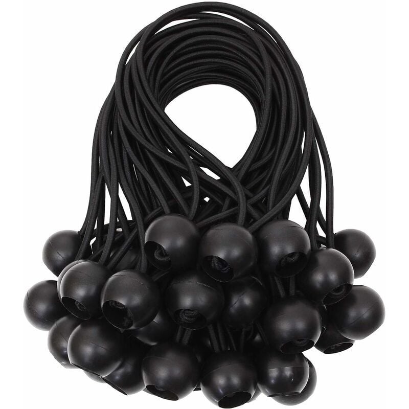 Planenspanner Ball Bungee Cords Gummispannseil für Banner, Plane, Pavillon, Zelt, Vorhänge Verlängerungsgeschirr, Planenhalter Weiß, 15cm (Schwarz,