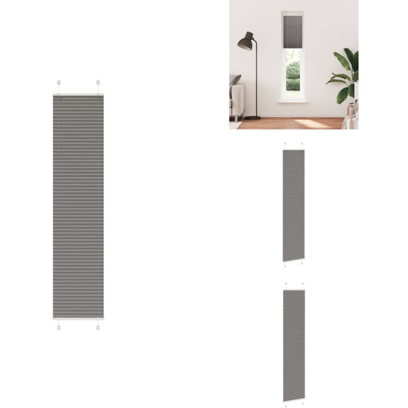 Plissee Anthrazit 40x200 cm Stoffbreite 39,4 cm Polyester - Plissee - Plissees - Faltrollo - Jalousie