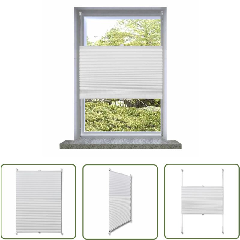 The Living Store - Plissee Faltrollo Rollo Plisseerollo 50x125cm Weiß - Sonnen- Und Sichtschutz - Plissee - Rollo - Faltrollo - Fensterdeko