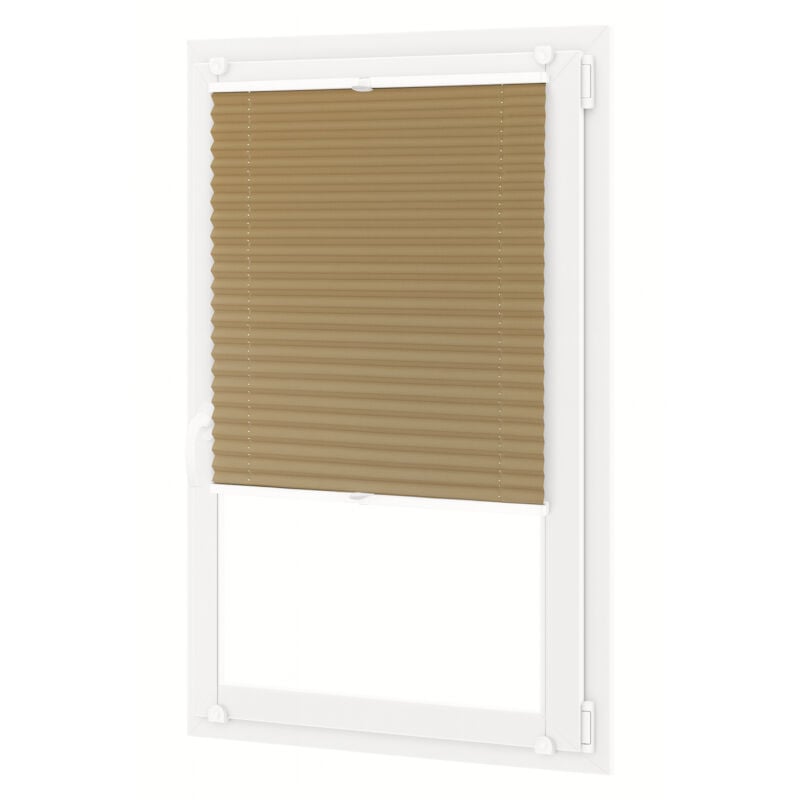 PLISSEE-ROLLO 30x100 cm - PLISSEE, hellbraun, nicht-invasive Montage, Aluminiumprofile, hohe Qualität PLISSEE-ROLLO 42x100 cm - PLISSEE, hellbraun,