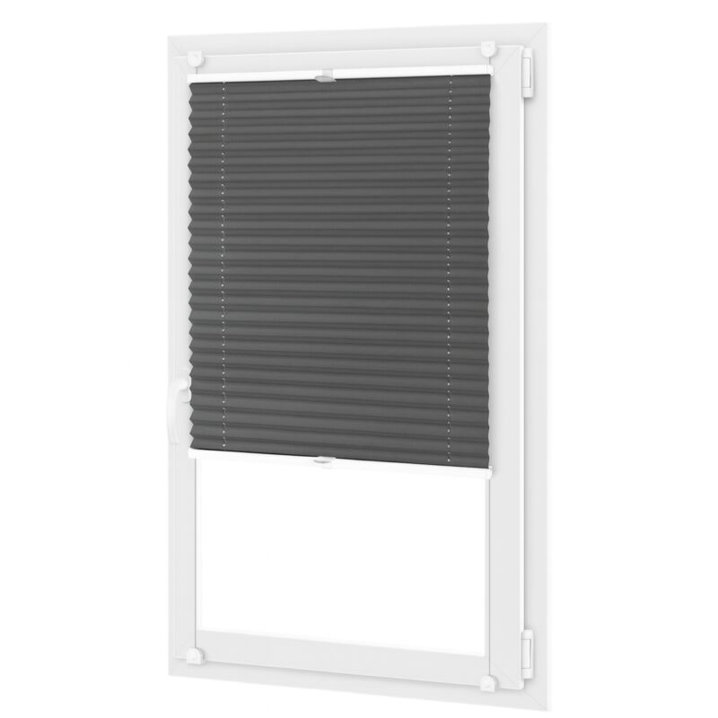 PLISSEE-ROLLO 30x100 cm - PLISSEE-ROLLO, dunkelgrau, nicht-invasive Montage, Aluminiumprofile, hohe Qualität PLISSEE-ROLLO 44x100 cm - PLISSEE-ROLLO,