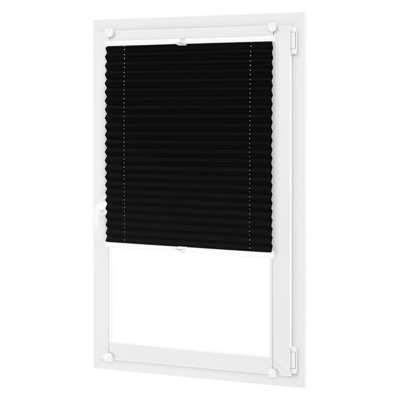 PLISSEE-ROLLO 30x150 cm - PLEAT schwarz, nicht-invasive Montage, Aluminiumprofile, hohe Qualität PLISSEE-ROLLO 34x150 cm - PLEAT schwarz,