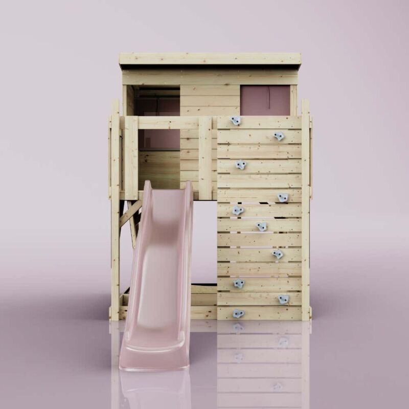 PolarPlay Stelzenhaus Polarstern aus Holz in Rosa