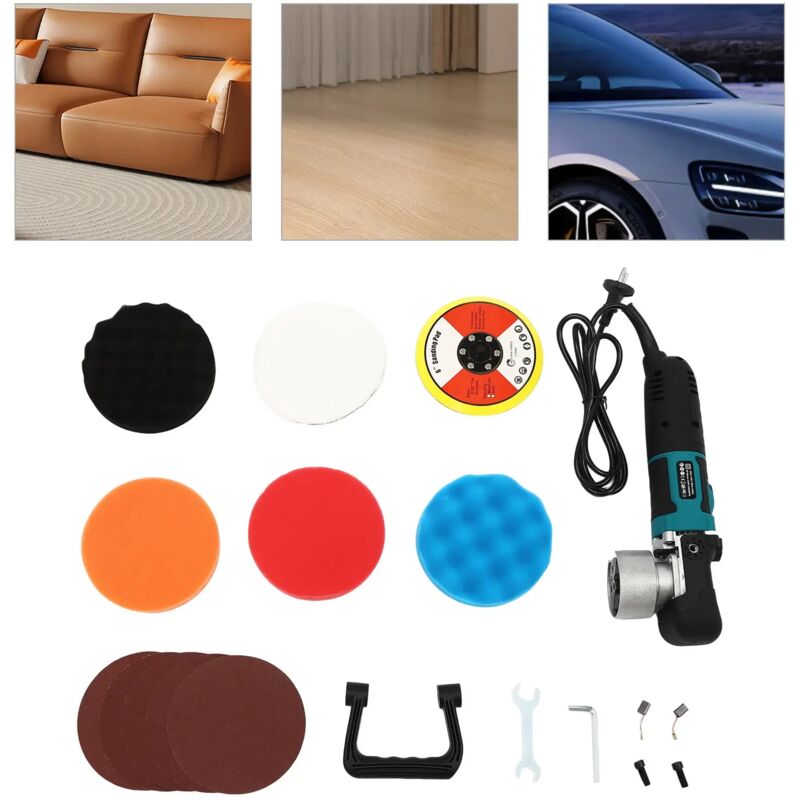 Poliermaschine für Autos, Exzenterpoliermaschine, 850 W, 8 mm, 6 variable Geschwindigkeiten, elektrische Exzenterpoliermaschine zum Wachsen, Polieren