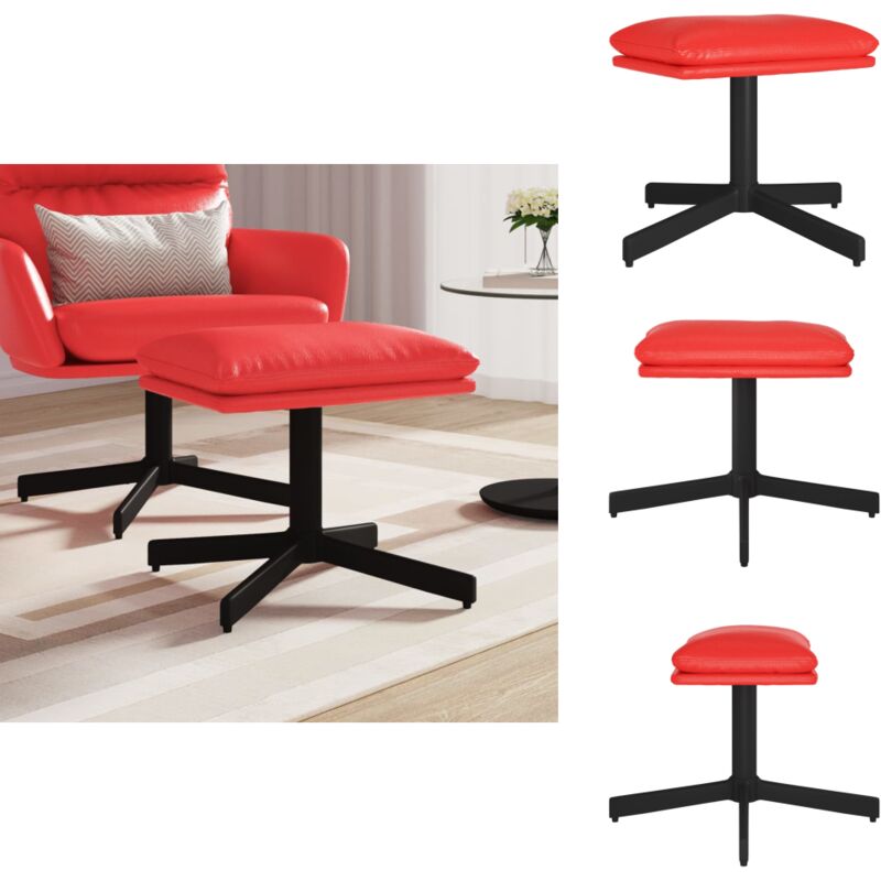 Vidaxl - Fußhocker Rot 60x60x36 cm Kunstleder - Fusshocker - Hocker - Beistelltisch - Lounge Möbel - Rot