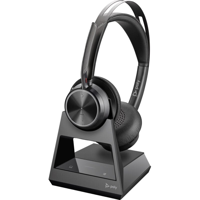 Poly - Voyager Focus 2 UC USB-A Headset (Plantronics) - Bluetooth Dual-Ear (Stereo) Headset mit Boom Mic - USB-A PC/Mac Compatible - Active Noise