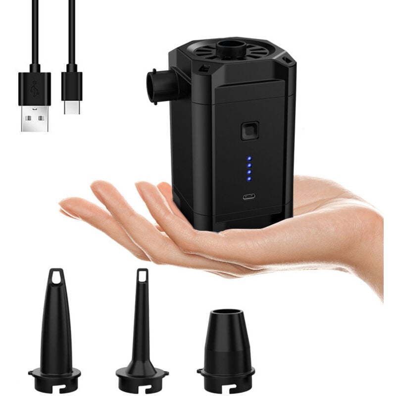 Pompe à air pour gonflables, pompe à matelas de voyage, gonfleur électrique compact, souffleur d'air portable rapide, léger, rechargeable par USB,