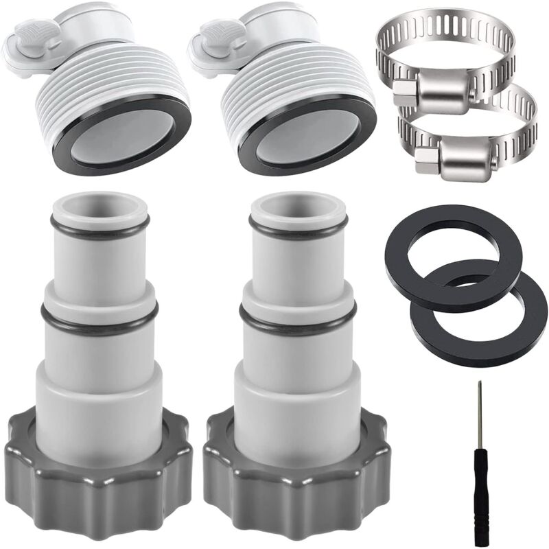 Pool Adapter a für Pool, 4 Stück Schlauchadapter Pool Schlauchadapter für Pumpen Poolschlauch Adapter a 32-38 mm mit Innengewinde zum Verschrauben,