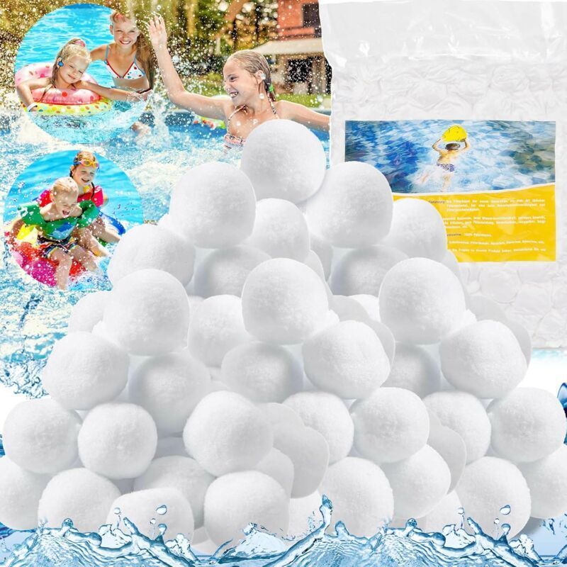 Pool-Filterball, 800 g Filterbälle ersetzen 29 kg Sand für Poolfilter, wiederverwendbarer Filterball gilt für Filterpumpe, Poolroboter, Skimmer,