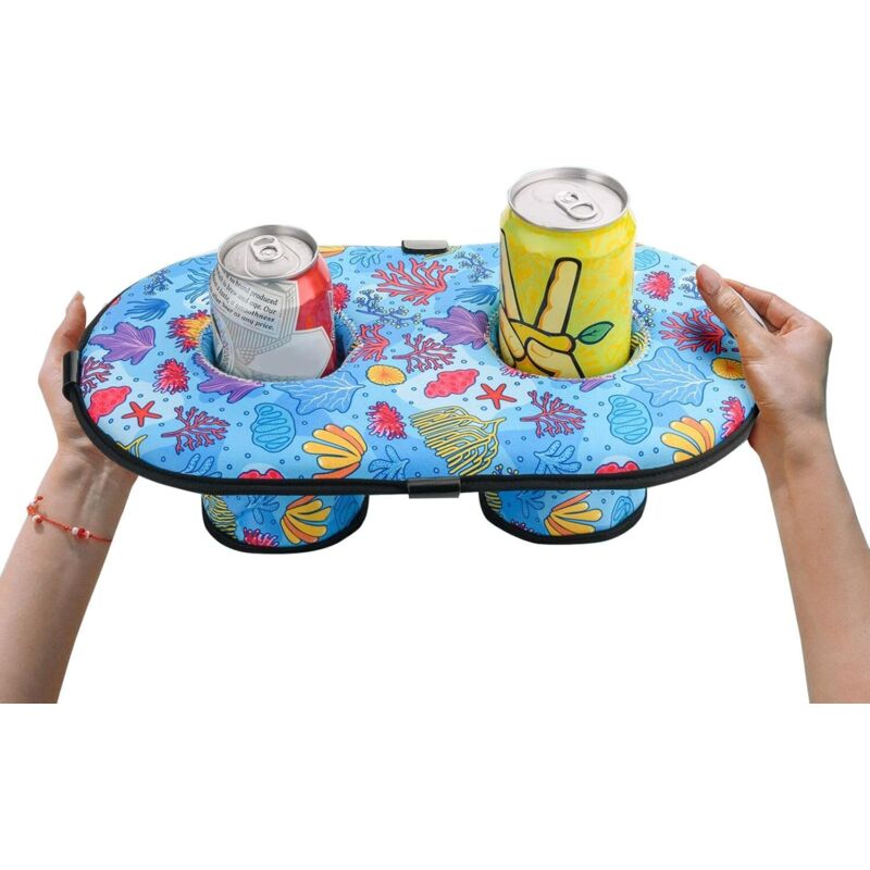 Pool Floats,2 Hole Neoprene Pool Drink Holder, Floating Pool Cup Holder Tray - 2 Hole Pool Drink Floats