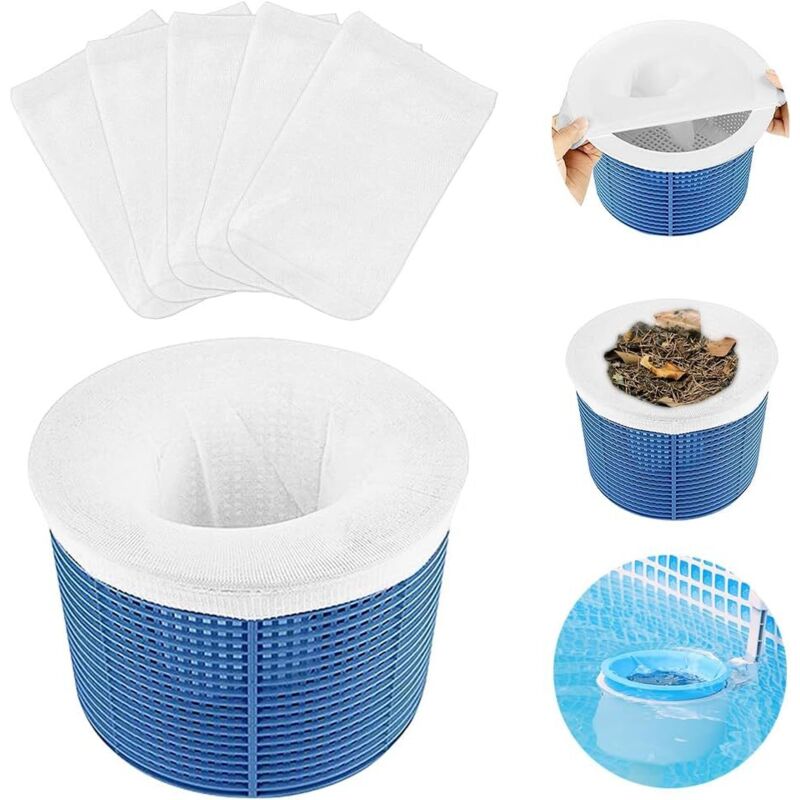 Pool-Skimmer-Socken, 12 Stück Skimmer-Socken, Pool-Skimmer-Socken, elastischer Nylon-Pool-Skimmer-Filter, Pool-Filtersocke, Skimmer-Vorfilter für