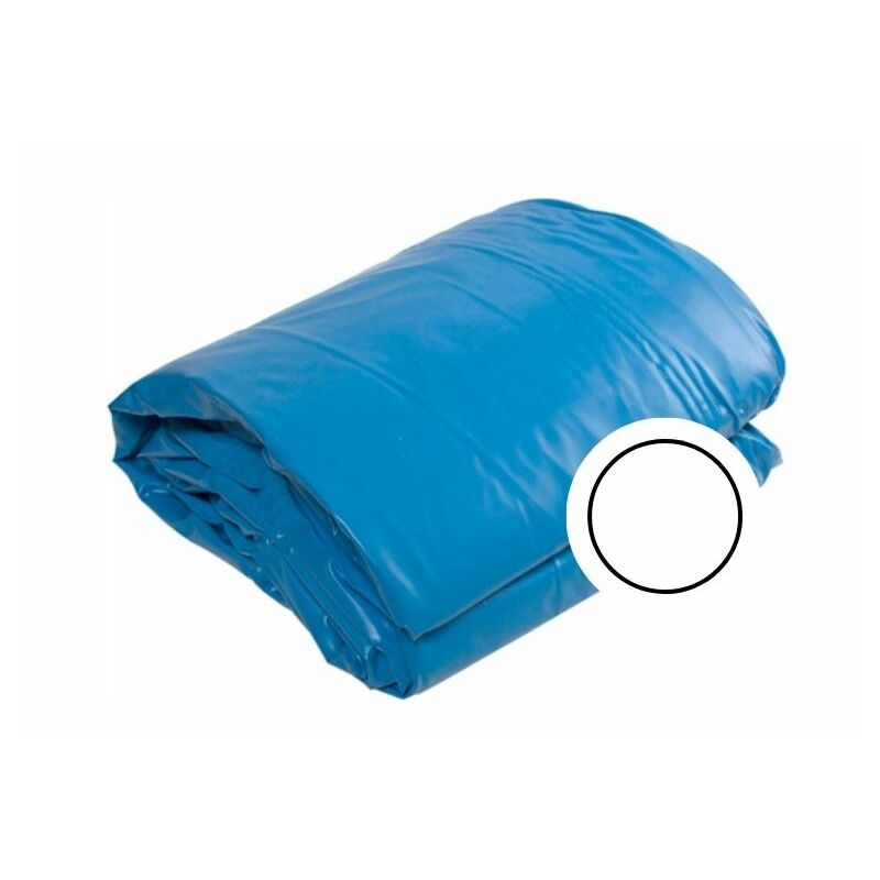 Poolfolie Rund blau Tiefe 0,90 m Folienstärke 0,40 mm überlappend ohne Biese Grau, ø 3.60 m
