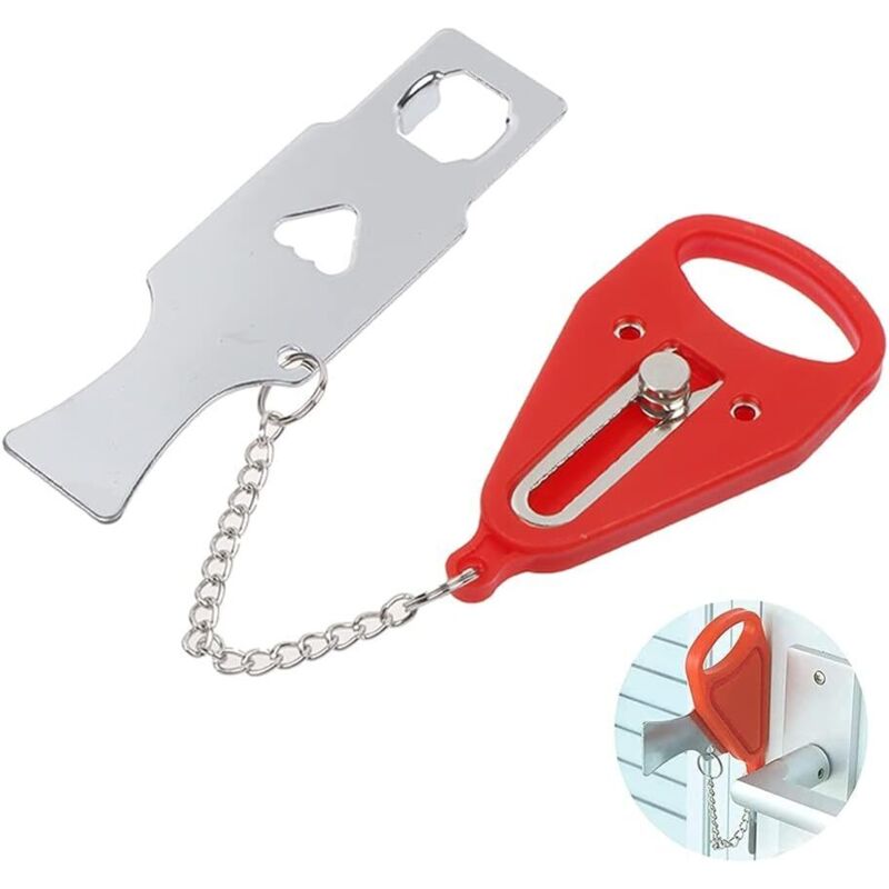 ZVD - Portable Door Lock, Lock Hotel Travel Locker Door Home Security for Extra Security and Privacy, Perfect for Home, Hotel, School, Apartment
