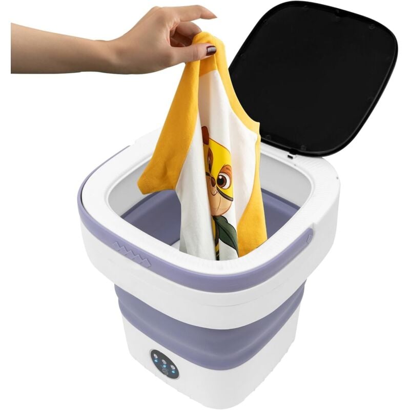 Portable Mini Waschmaschine mit Schleuder Blaulichtfunktion 12L Mini Washing Machine Faltbare Kleine Waschmaschine Mobile Waschmaschine Geeignet