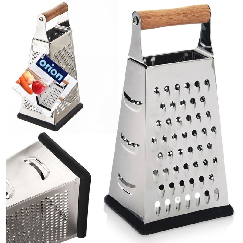 Küchenreibe für Gemüse, Käse, Kartoffeln, Schokolade, Stahl, 4-seitig, 22 cm ORION 144807