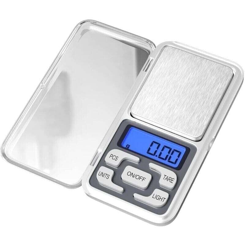 Präzisions-Küchenwaage, 0,01 g – 500 g, Mini-Multifunktionswaage für Lebensmittel mit LED-Anzeige und Tara-Funktion, elektronische Waage für