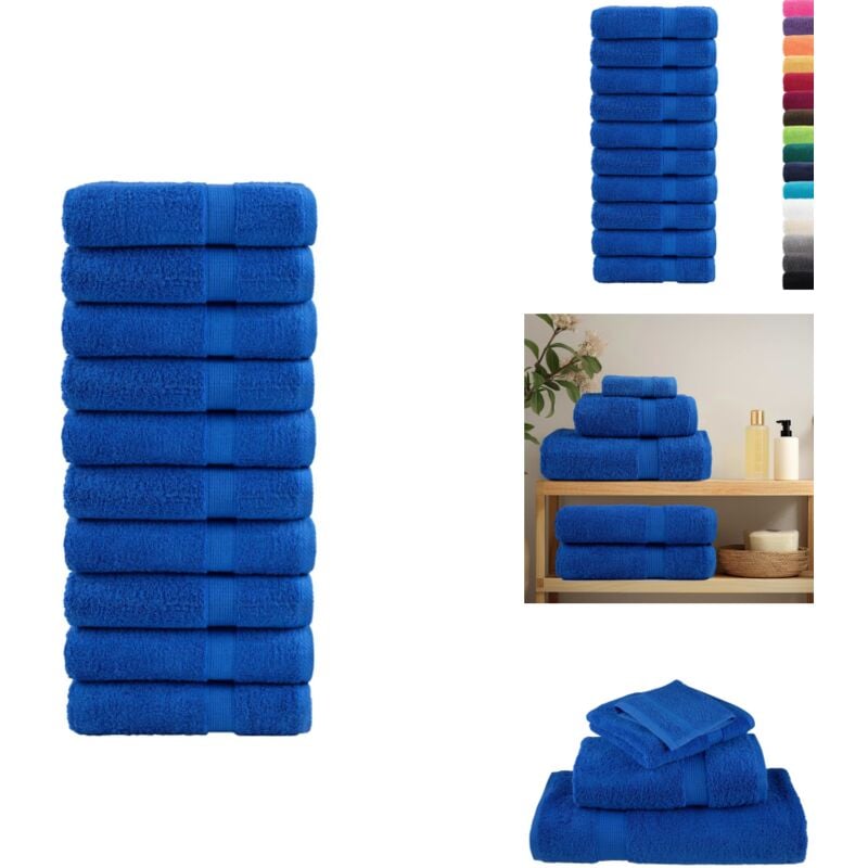 Premium-Handtücher solund 10 Stk. Blau 50x100cm 600 g/m² - Baumwolle - Handtücher - Badezimmertextilien - Blau - Waschen