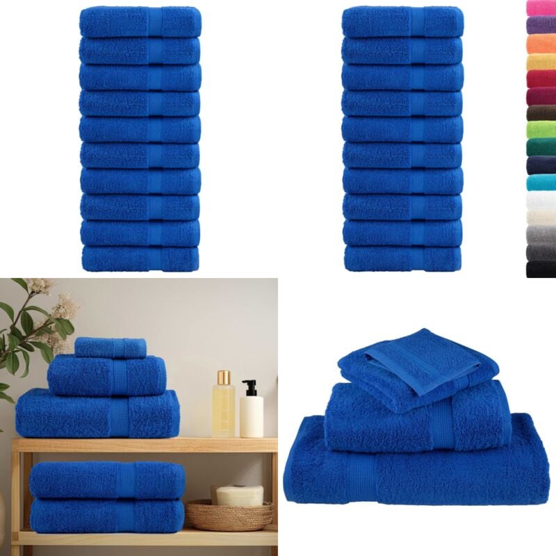 Premium-Handtücher SOLUND 10 Stk. Blau 50x100cm 600 g/m² - Baumwolle - Handtücher - Badezimmertextilien - Blau - Waschen - Home & Living