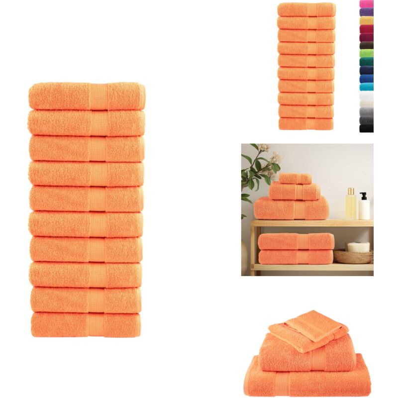 Premium-Handtücher solund 10 Stk. Orange 50x100 cm 600 g/m² - Baumwolle - Handtücher - Badezimmertextilien - Orange - Waschbare Handtücher