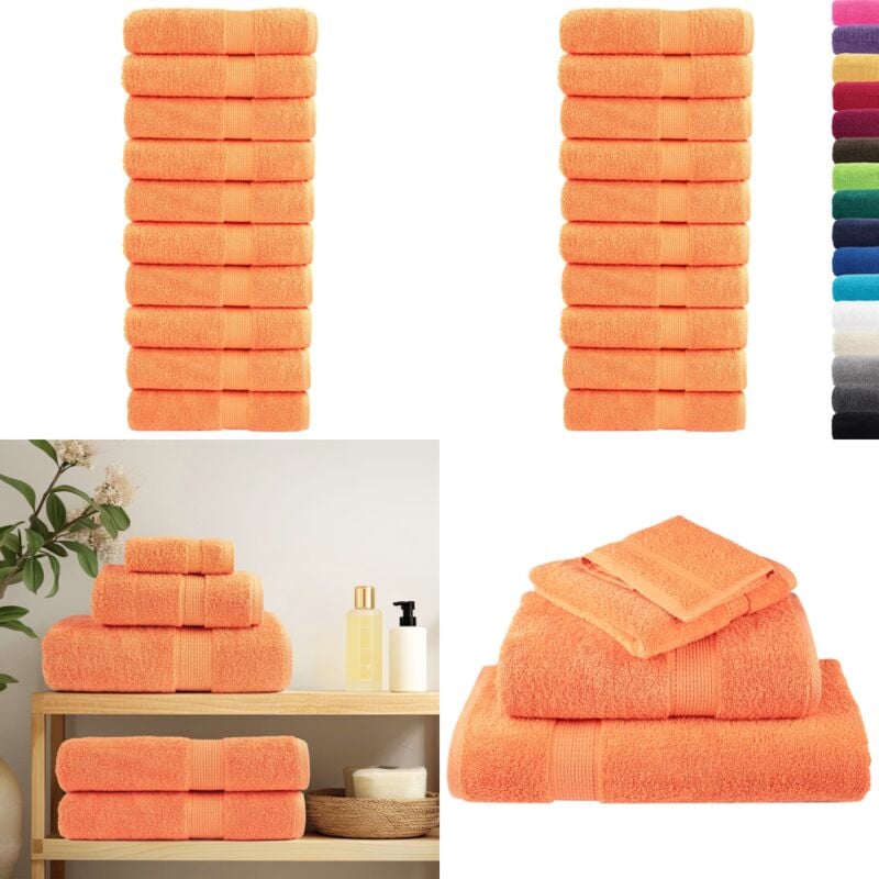 Premium-Handtücher solund 10 Stk. Orange 50x100 cm 600 g/m² - Baumwolle - Handtücher - Badezimmertextilien - Orange - Waschbare Handtücher - Home &