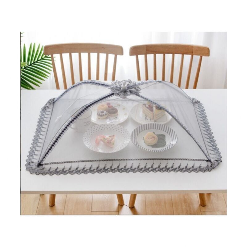 Premium-Netzabdeckung für Lebensmittel – 50 x 70 cm – wiederverwendbar und zusammenklappbar – für Picknick, Outdoor – schützt Lebensmittel vor