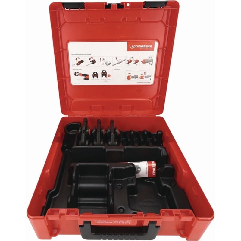 Rothenberger ROMAX NANO Pressbacken iJAWs Set, TH, 16-20-26mm im ROCASE