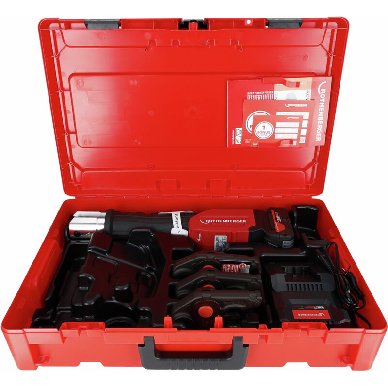 Romax Compact iii Akku Pressmaschine Basic Set 1 18 v 19 kN ( 1000004267 ) + 1x Akku 2,0 Ah + Ladegerät - Rothenberger