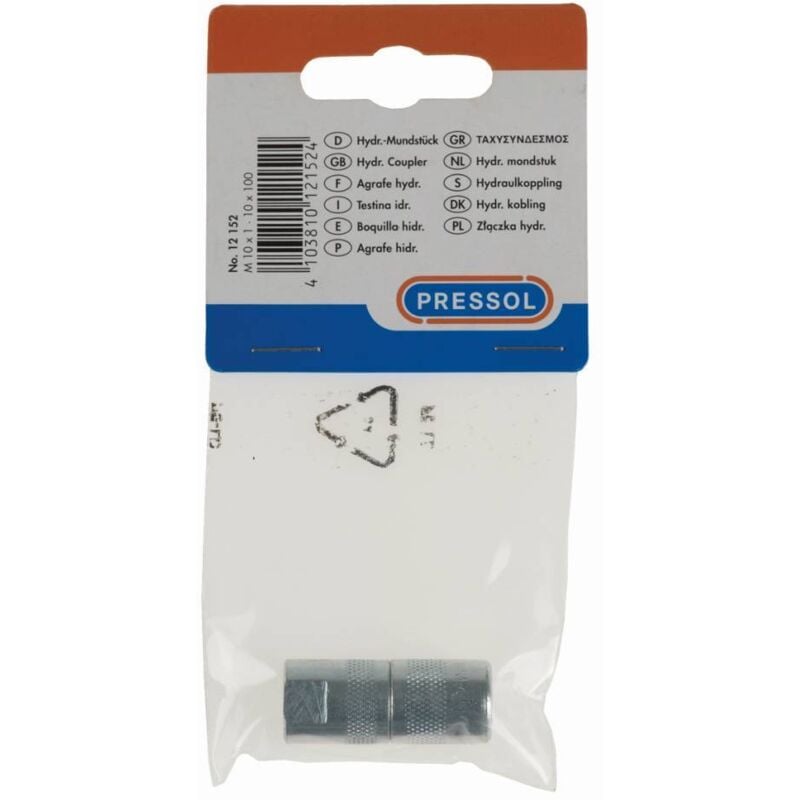 Pressol - Hydraulikmundstück m 10x1 ig 4-Backen für Fettpresse Akkufettpresse