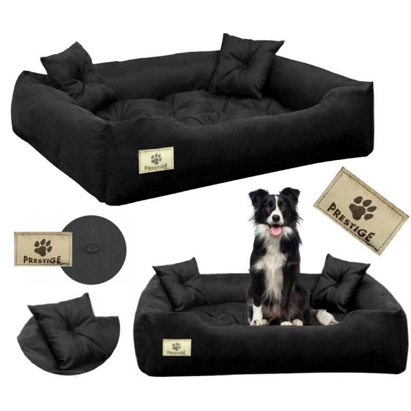 PRESTIGE Laufstall Hundebett 100x75 cm wasserdicht schwarz