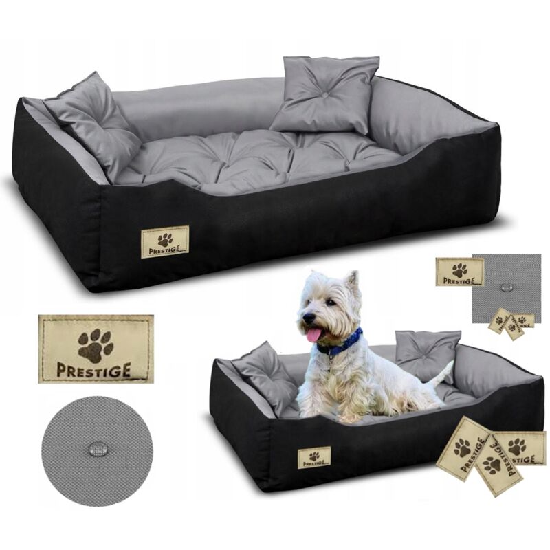 PRESTIGE Laufstall Hundebett 145x115 cm wasserdicht grau