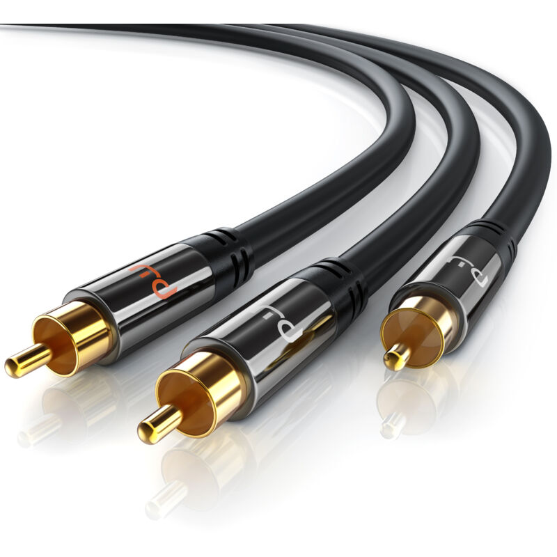 Primewire - Y-Cinch Audio-Kabel, rca, HiFi Audio-Kabel mehrfach geschirmt, 1x Cinch auf 2x Cinch - 7,5m