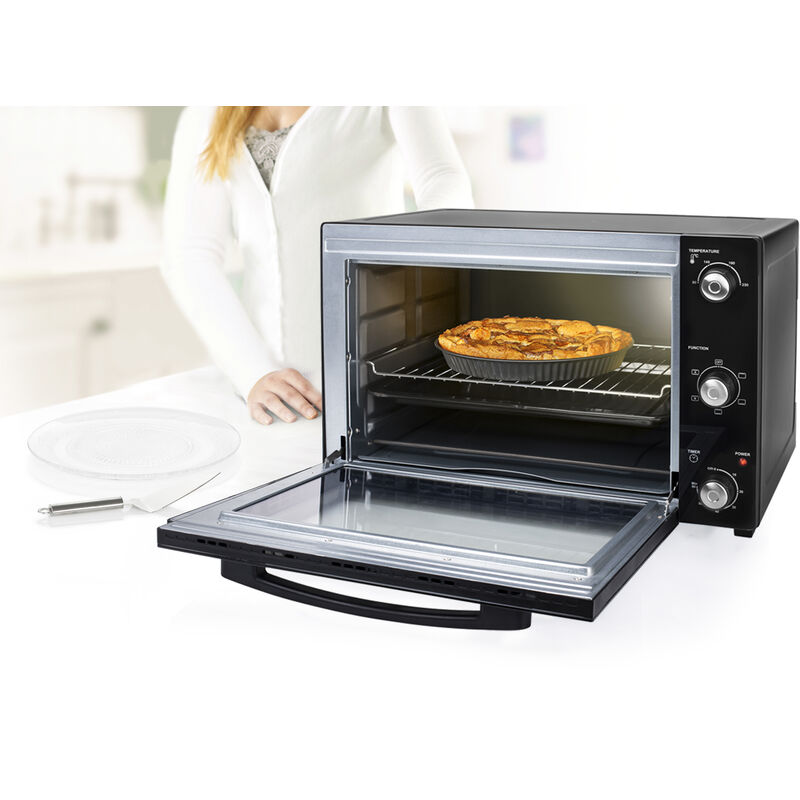 Mini Backofen 55 Liter, Timer, Grill, Heißluft Ober & Unterhitze - 2000 Watt