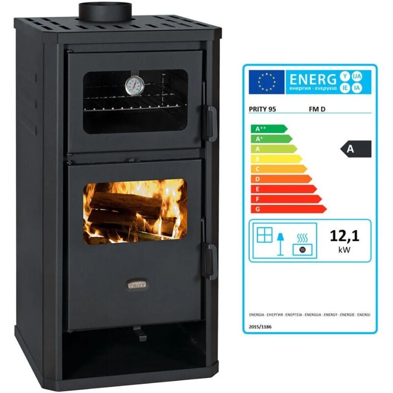 Prity - eek a fm d Kaminofen mit Backofen - 12.1 Kw