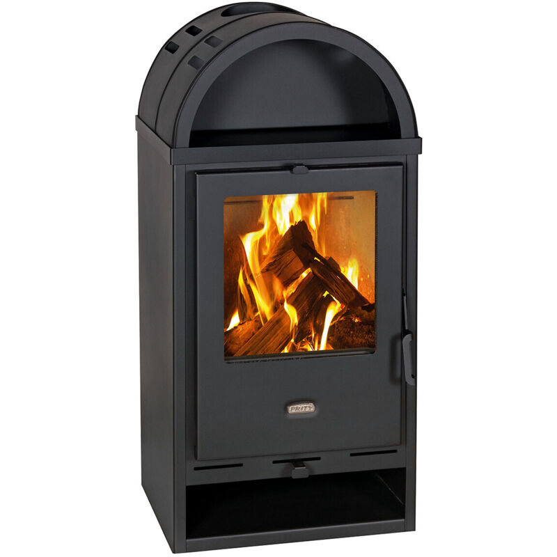 Prity - K1K d Kaminofen 9,5 kW a Holzofen mit Holzfach graphitschwarz