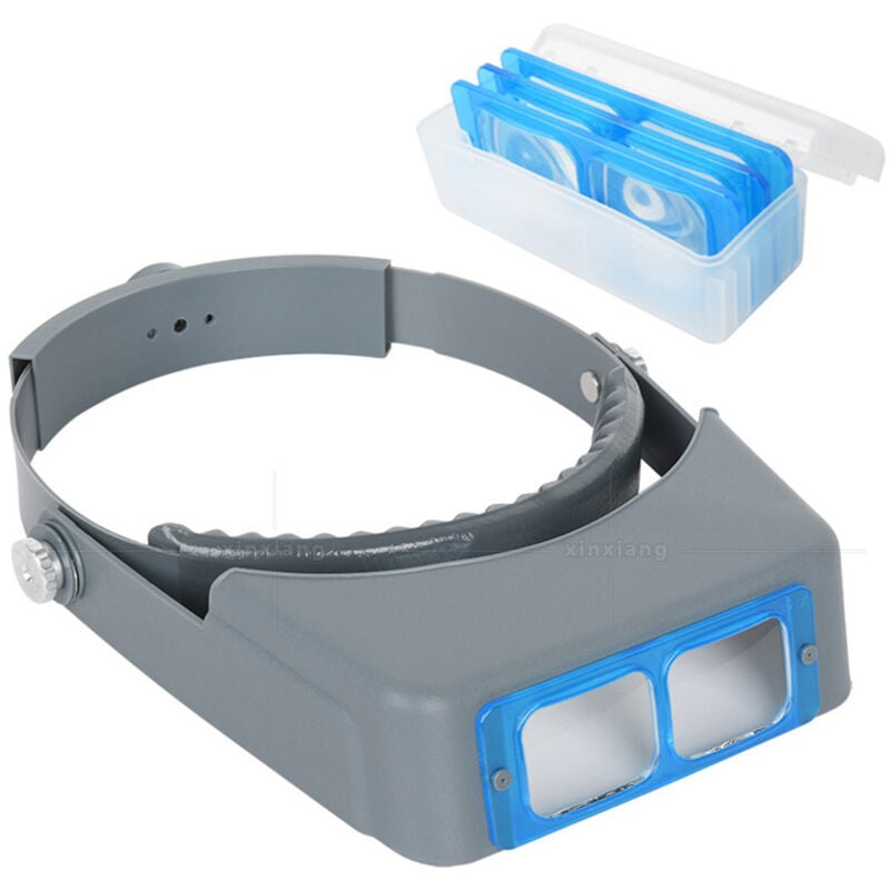 Professionelle doppelte Frontlampe mit zwei Linsen - Schmucklupe - Lesebrille - Binokulare Lupe aus optischem Glas mit Vergrößerung 1,5x, 2x, 2,5x,