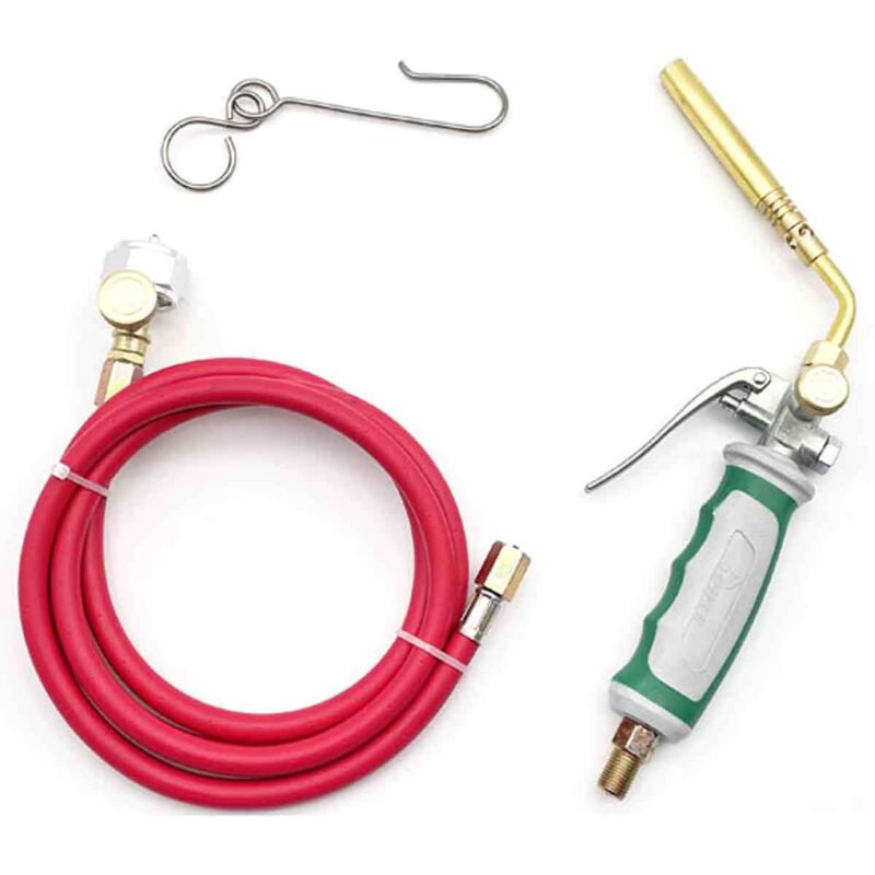 Professioneller Doppel-Gas-Schalter Brenner mit 1,6 m Zündschlauch, Gas-Schweißgerät für Heizungen und Grill