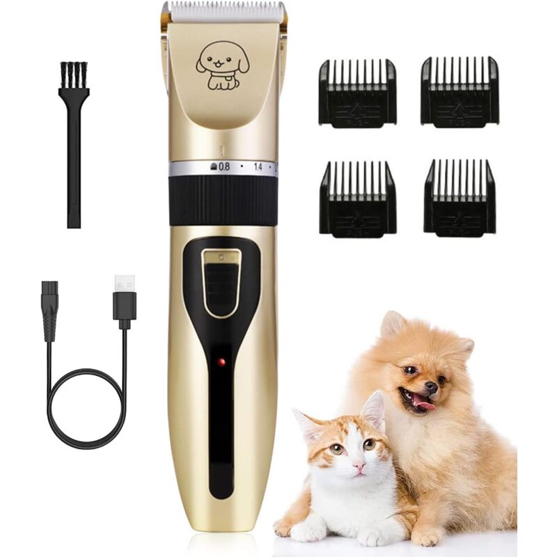 Professioneller Hundehaarschneider, Tierhaarschneider, Haarschneider mit USB-Kabel, wiederaufladbar und leise, für große/lange/kurze/lockige Hunde