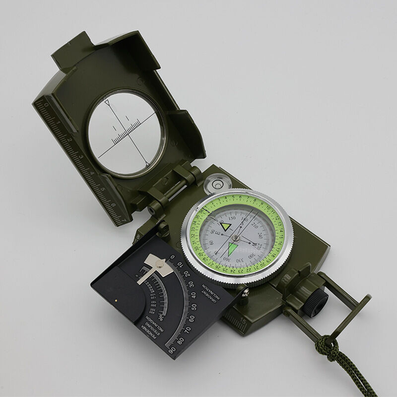 Professioneller Taschenkompass Peilkompass Kompass Compass mit Klinometer Tragschlaufe Tasche für Jagd Wandern und Aktivitäten im Freien