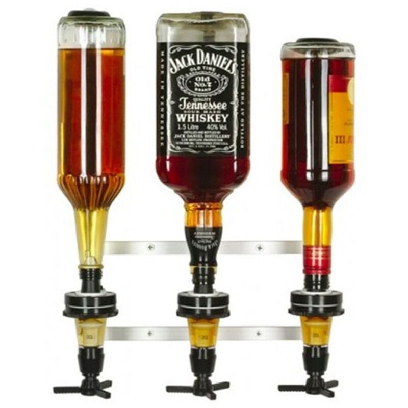 Ich-zapfe - Profi Wandhalter, Flaschenhalter Spirituosen, Wandhalterung für 3 Flaschen (0,7 - 1,0L)