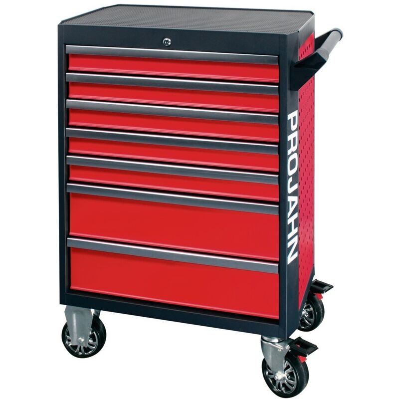 Projahn Bestückter Werkstattwagen GALAXY mit 7 Schubfächern und 67-tlg. Bestückung Rot/Anthrazit