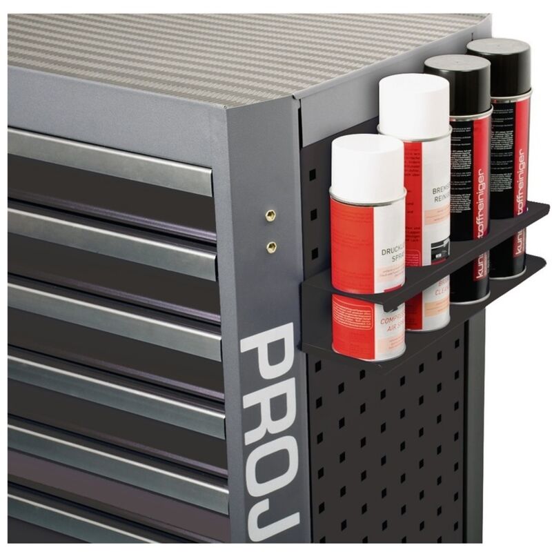 Projahn Zubehör Werkstattwagen mit Vierkantlochung Dosenhalter für 4 Dosen Schwarz