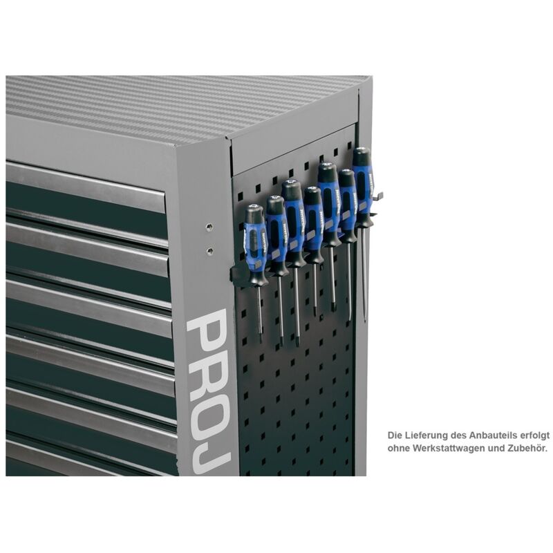 Projahn Zubehör Werkstattwagen mit Vierkantlochung Schraubendreherhalter für 7 Schraubendreher Rot