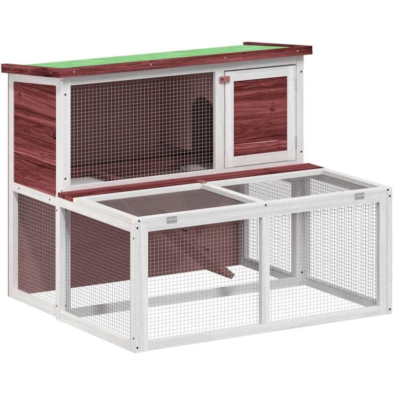 Kaninchenstall Mokka 102x90x84,5 cm Massivholz Kiefer Vidaxl